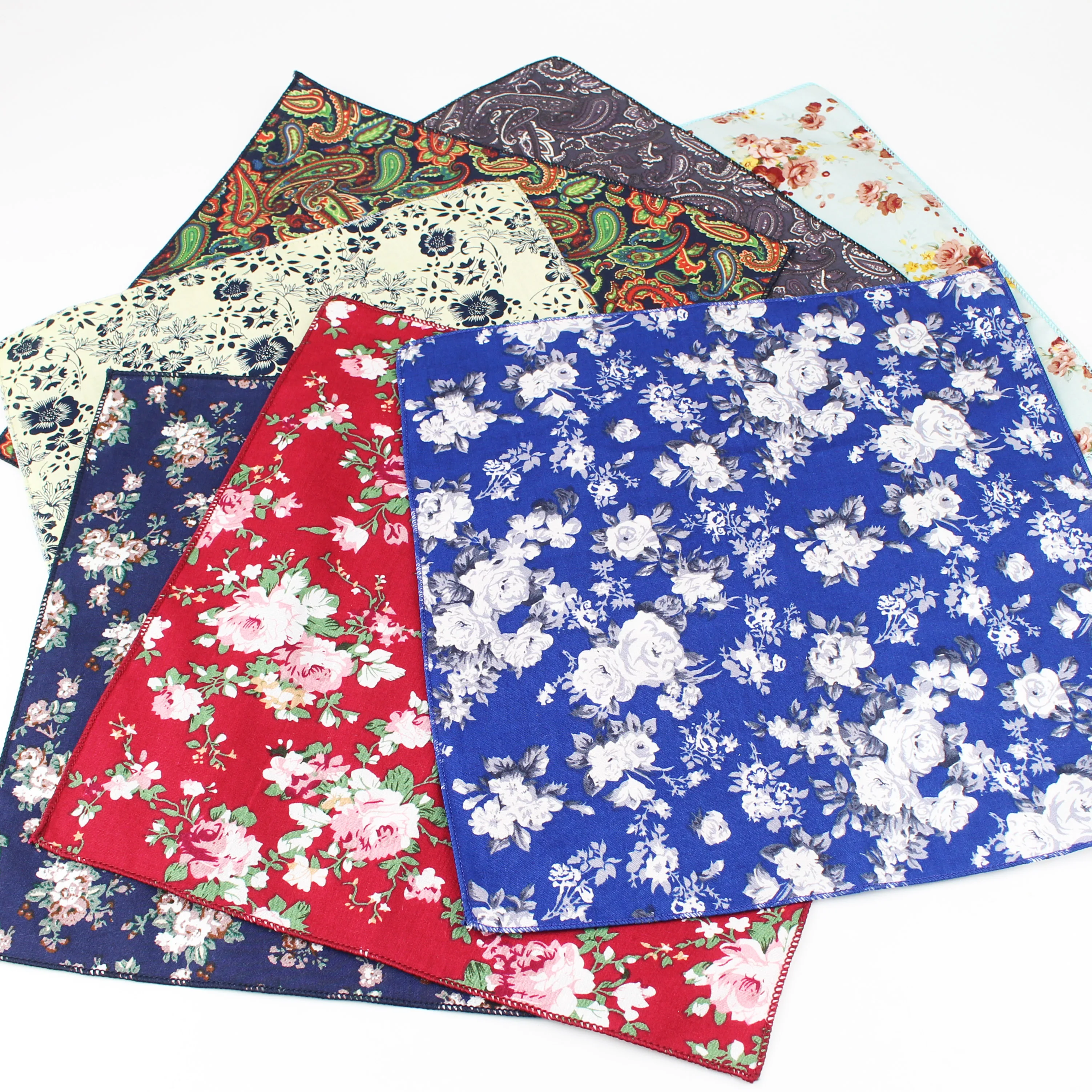 Хлопковый носовой платок, тканый цветной цветочный принт, карманный квадратный платок в клетку, мужские повседневные платочки, квадратные карманы, носовой платок, полотенца