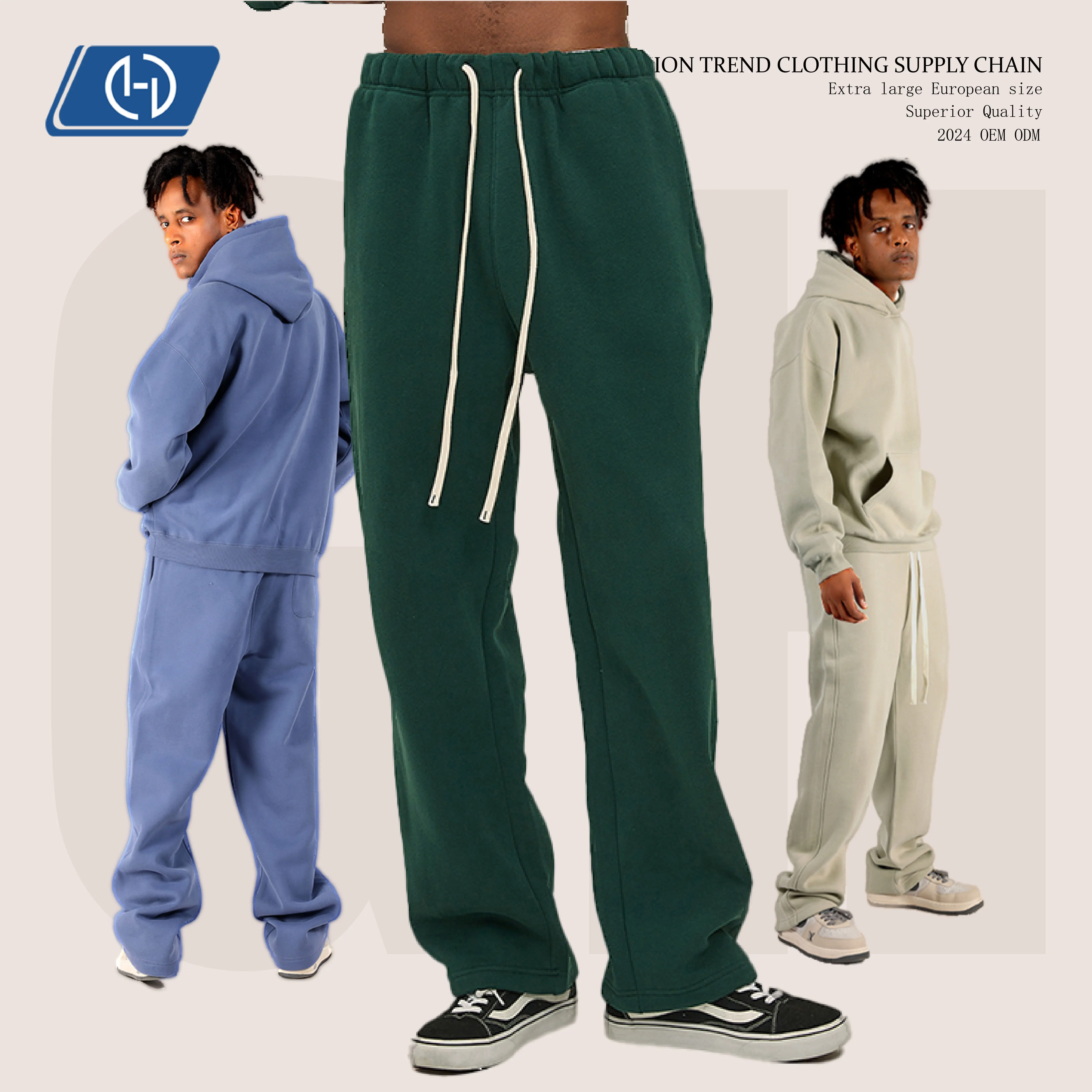 Fashion Heavyweight Pants High Waist Pants Baggy Sweatpants Design Wide Leg Sweatpants Men Track Pants Men