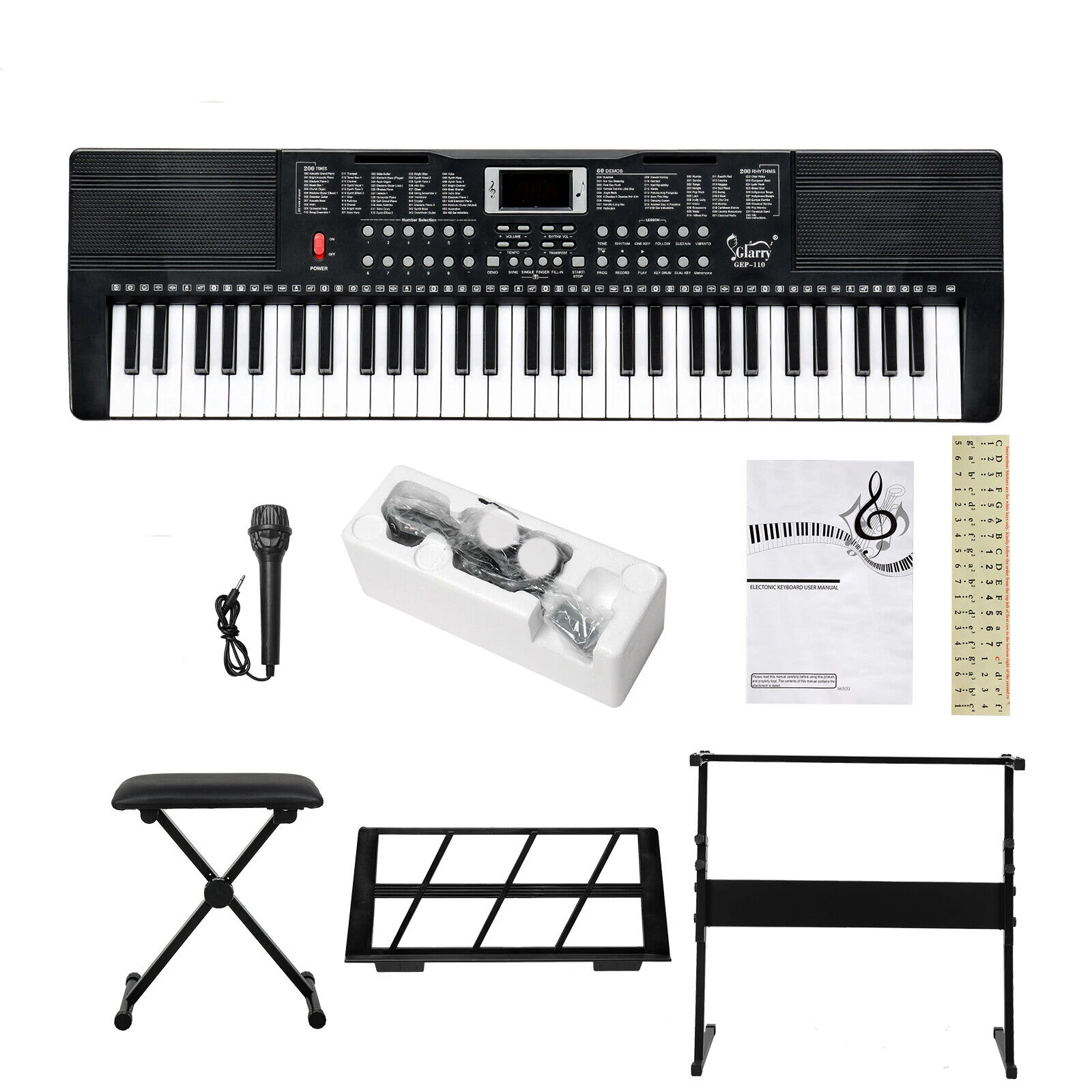 BD Music Educational Musical Instruments Keyboard Piano Synthesizer Musical Electronic Keyboard Semi-Professional 61 key