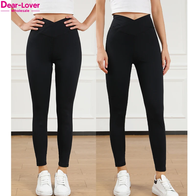Dear-Lover Wholesale Women Custom Logo Blank Workout Push Up Sports Scrunch Butt Gym High Waist Seamless Leggings