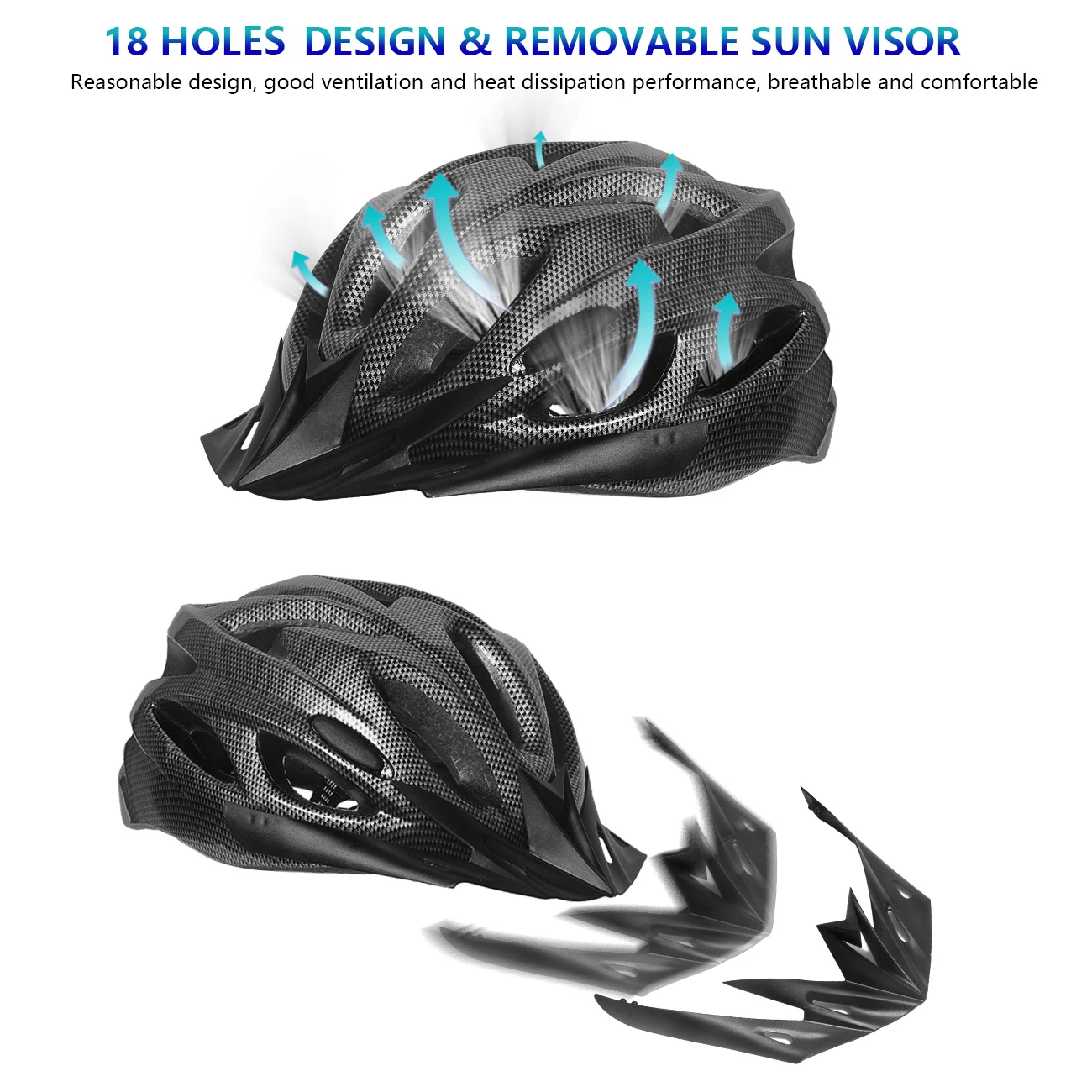 Custom Logo Adults  Cycling Motor Helmets Hot Sale 18 Holes Good Ventilation  Head Guard Helmets for Multi Sports for Men/ Women