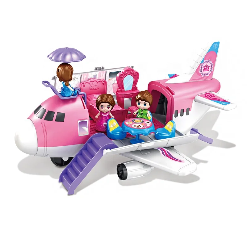 Kids aircraft toy set play house airplane toy luxury transport cargo airplane toy