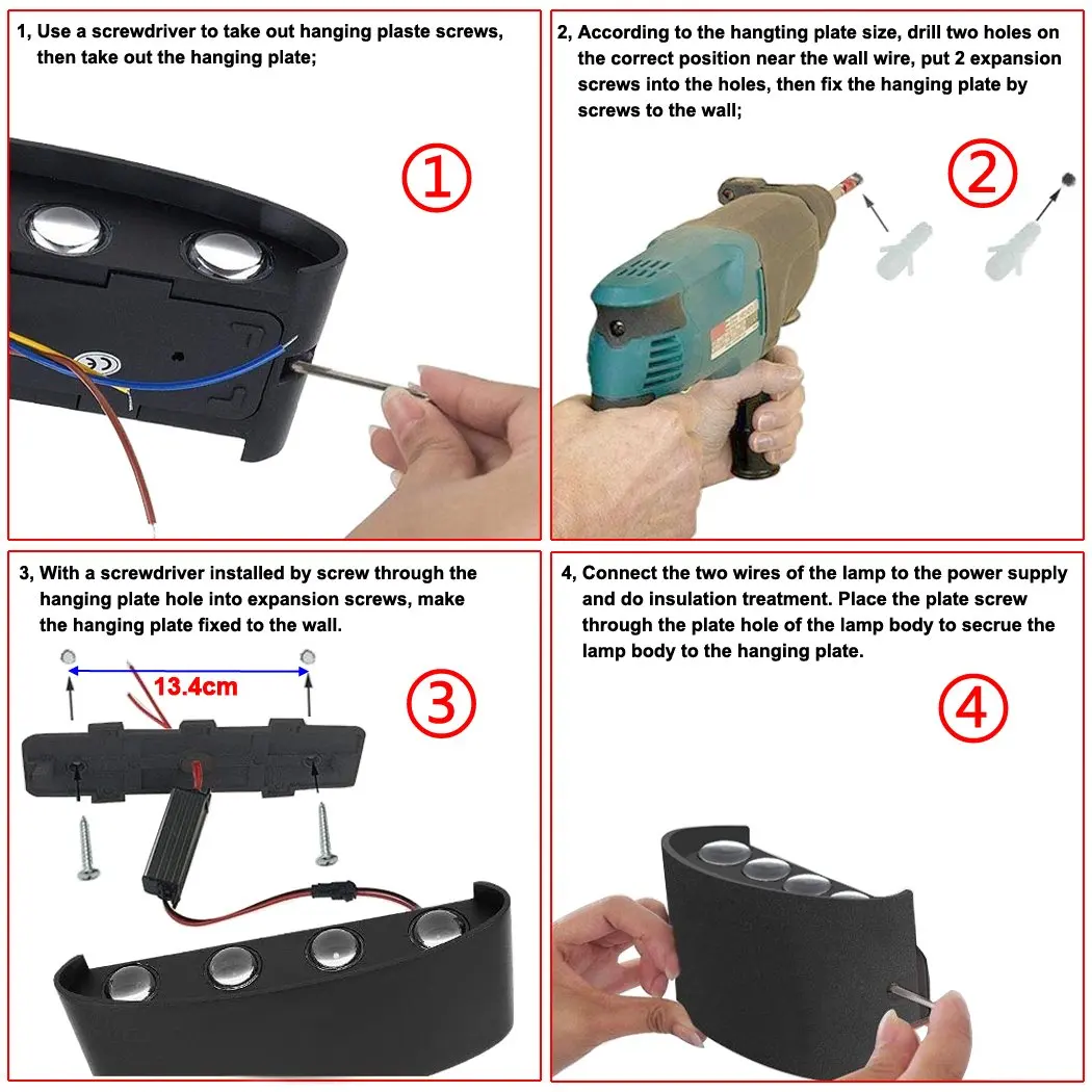 12W Waterproof Modern LED Wall Lamp Aluminum Modern Wall Sconce Wall Lights for Home Bracket Light Plastic 90 20 80 Indoor 300