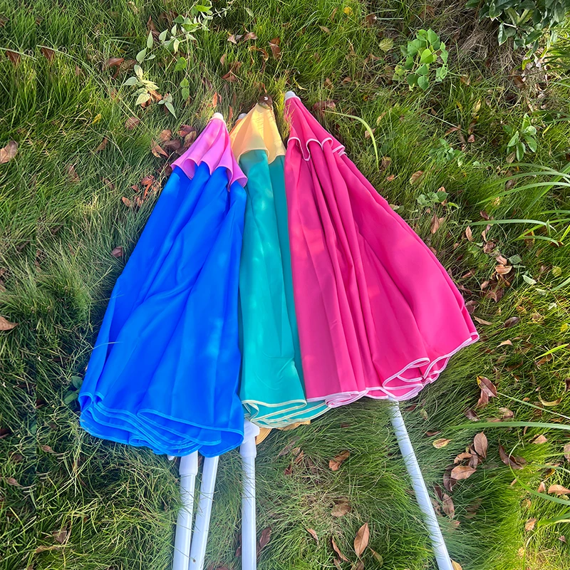 2M Wholesale Customized Stripe Pattern Waterproof Outdoor Beach Parasols Umbrella for Travel Outdoor