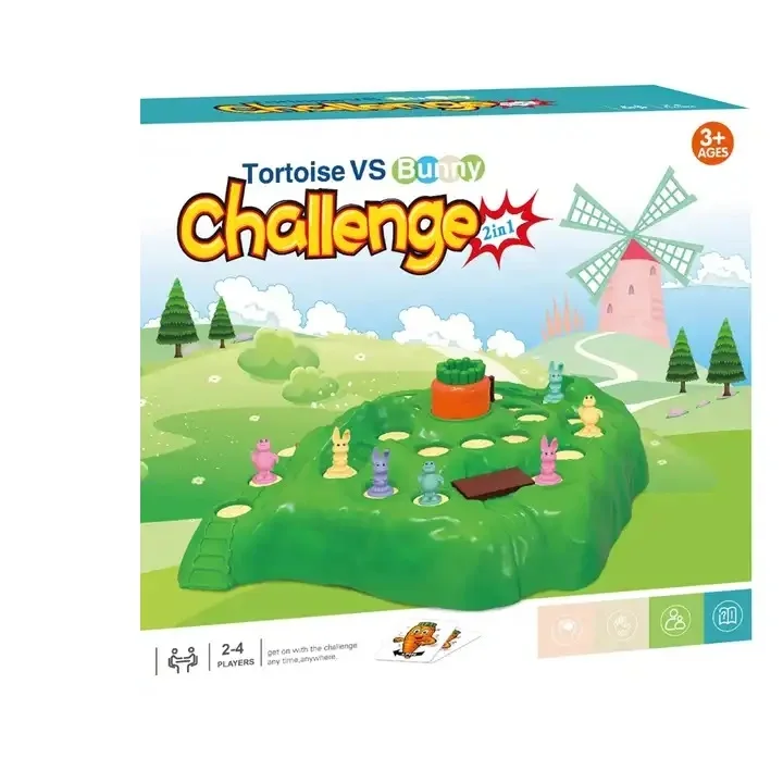 2022 toy board game bunny cross country chess rabbit competitive trap challenge desktop game interactive toy for kids
