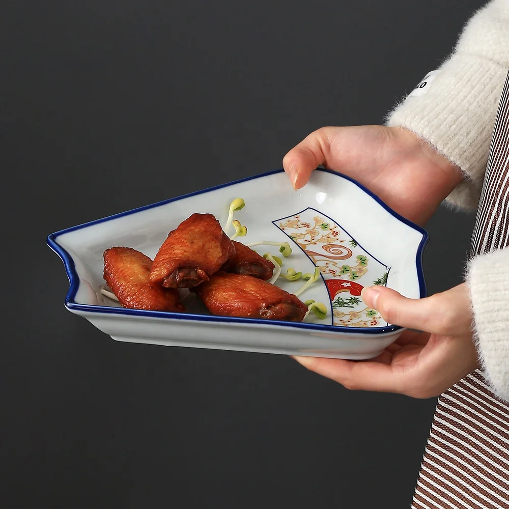 Shardon Creative Lacy Ceramic Plates for Restaurant Serving Food Dishes Set Porcelain Irregular Combination Plate Dinnerware