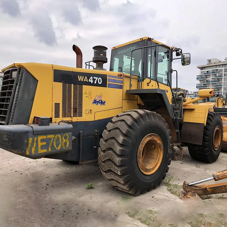 Komatsu WA470 Подержанные колесные погрузчики дорожно-строительная машина WA470-6 гидравлический погрузчик