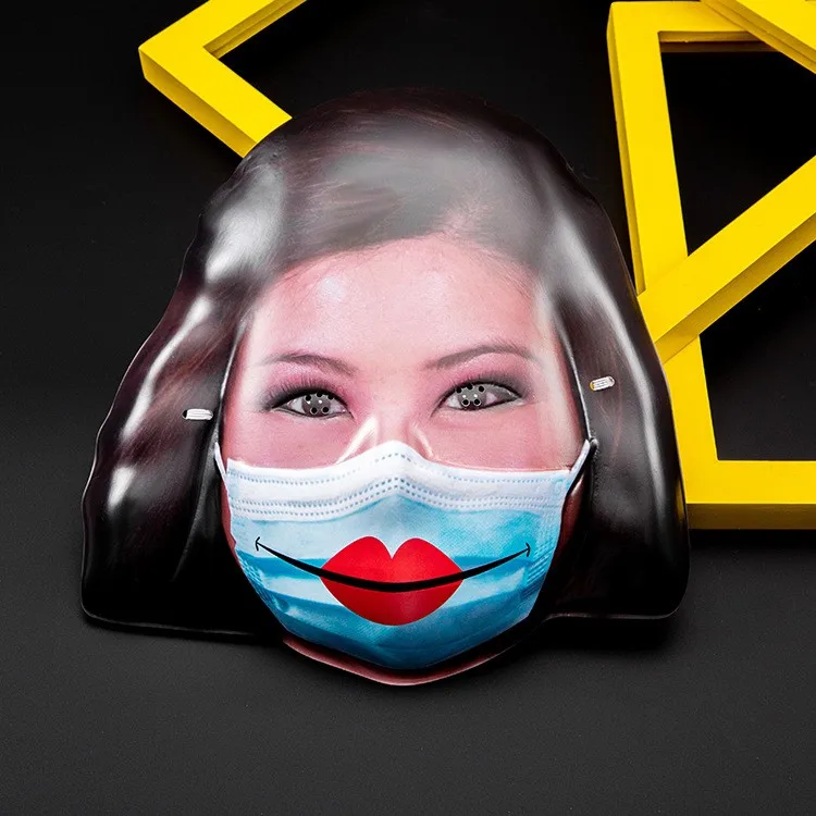 Custom full color digital printing advertising pvc mask blister anime design  mask