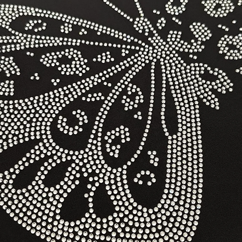 Reasonable Price Butterfly And Flower Hotfix Rhinestone Motif Transfer For Dress