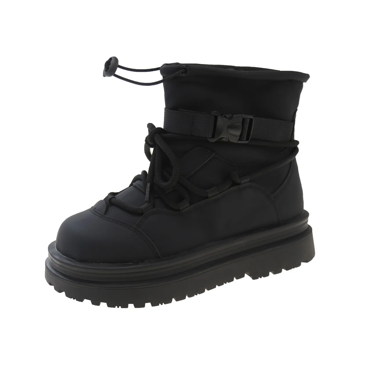 White fashion all-match casual snow boots women 2024 winter new thick-soled increase and pile thickened cotton shoes