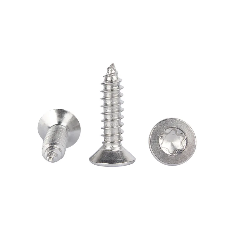 factory price Custom Stainless Steel 304 anti theft Torx Flat Head Self Tapping Screw
