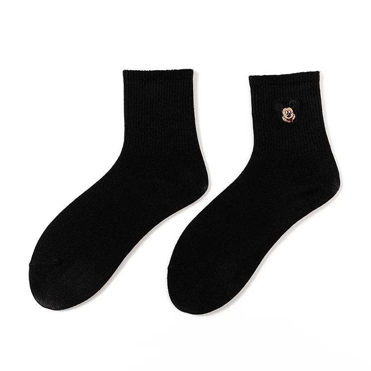 cartoon embroidered socks Mickey and Minnie matching socks
