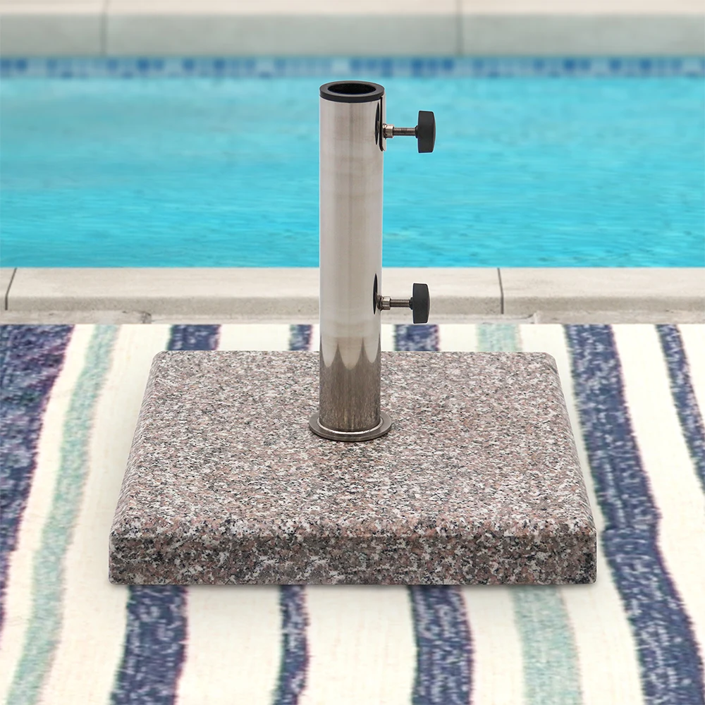 19KG Patio Umbrella Stand Central Pole Umbrella Weight Marble Granite Parasol Base