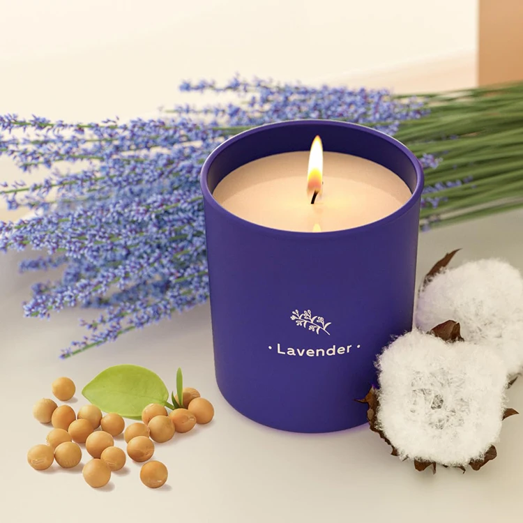 Lavender Candles for Home Scented Purple Jar Soy Candles Long Lasting Burn Scented Candle for Festival