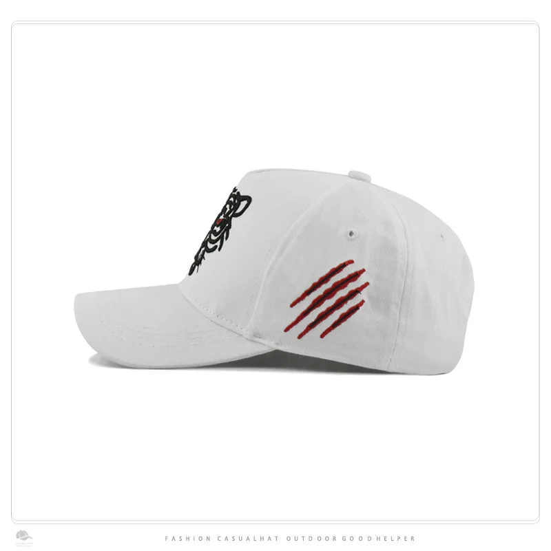 Embroidery Tiger Custom Logo 6 Panel Baseball Cap with Good Quality Good Service