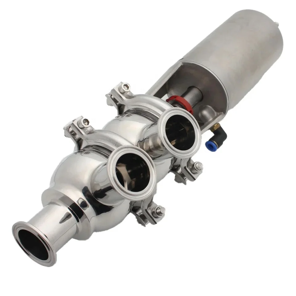 3A DIN Pneumatic Stop Reversing Valve (Double Seat)  ss304 ss316l