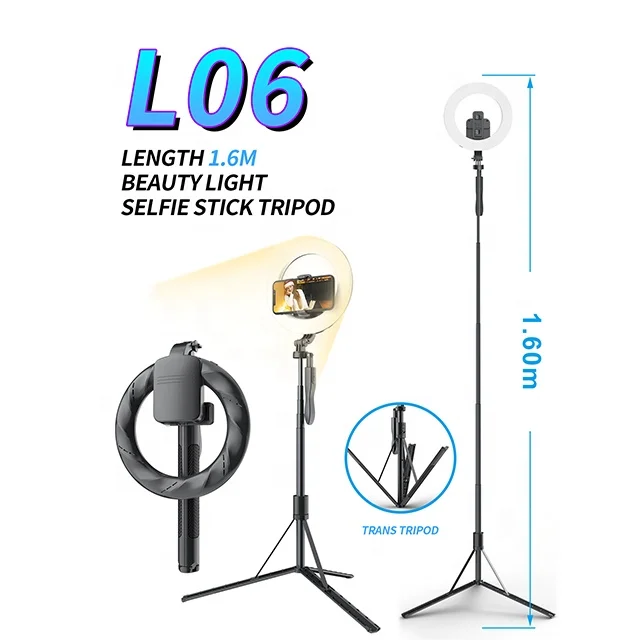 CYKE L06 8 Inch Ring Light Tripod Phone Holder Portable Led Fill Light Live Video Selfie Stick Tripod Wireless Remote For Tiktok