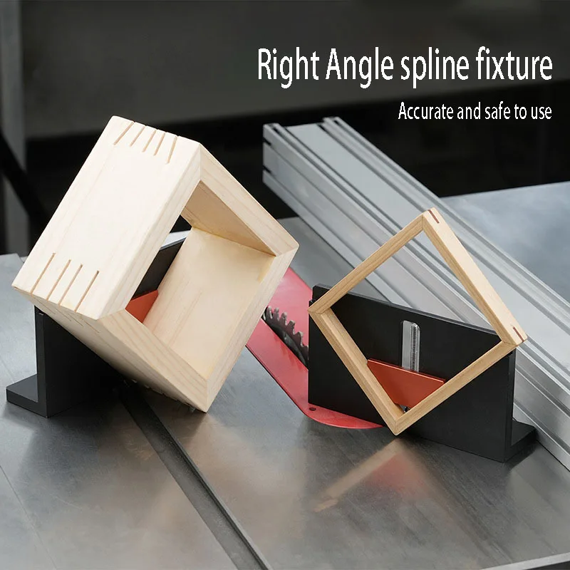 Woodworking aluminum alloy photo frame tenon jig right Angle clip trimming machine woodworking slotting tool