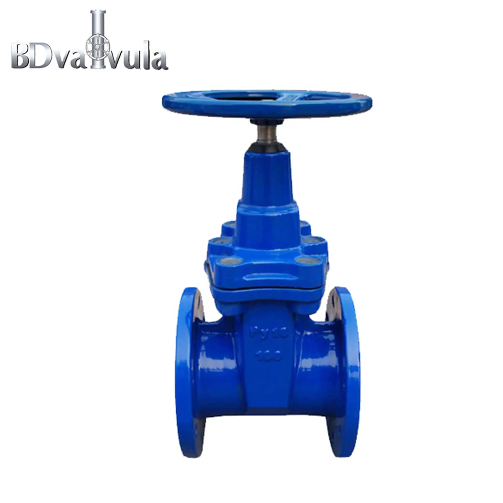 China factory DINF4 resilient seated flange ductile iron gate valve