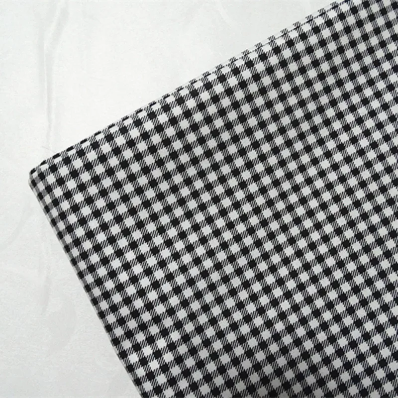 cotton fabric pink little grid  digital printed for kid bedding