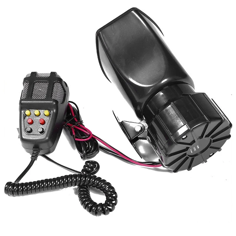 7-Sound Loud Car Warning Alarm Siren Air Bugle PA Speaker 12V Siren Air Horn Megaphone Car Horn 110DB