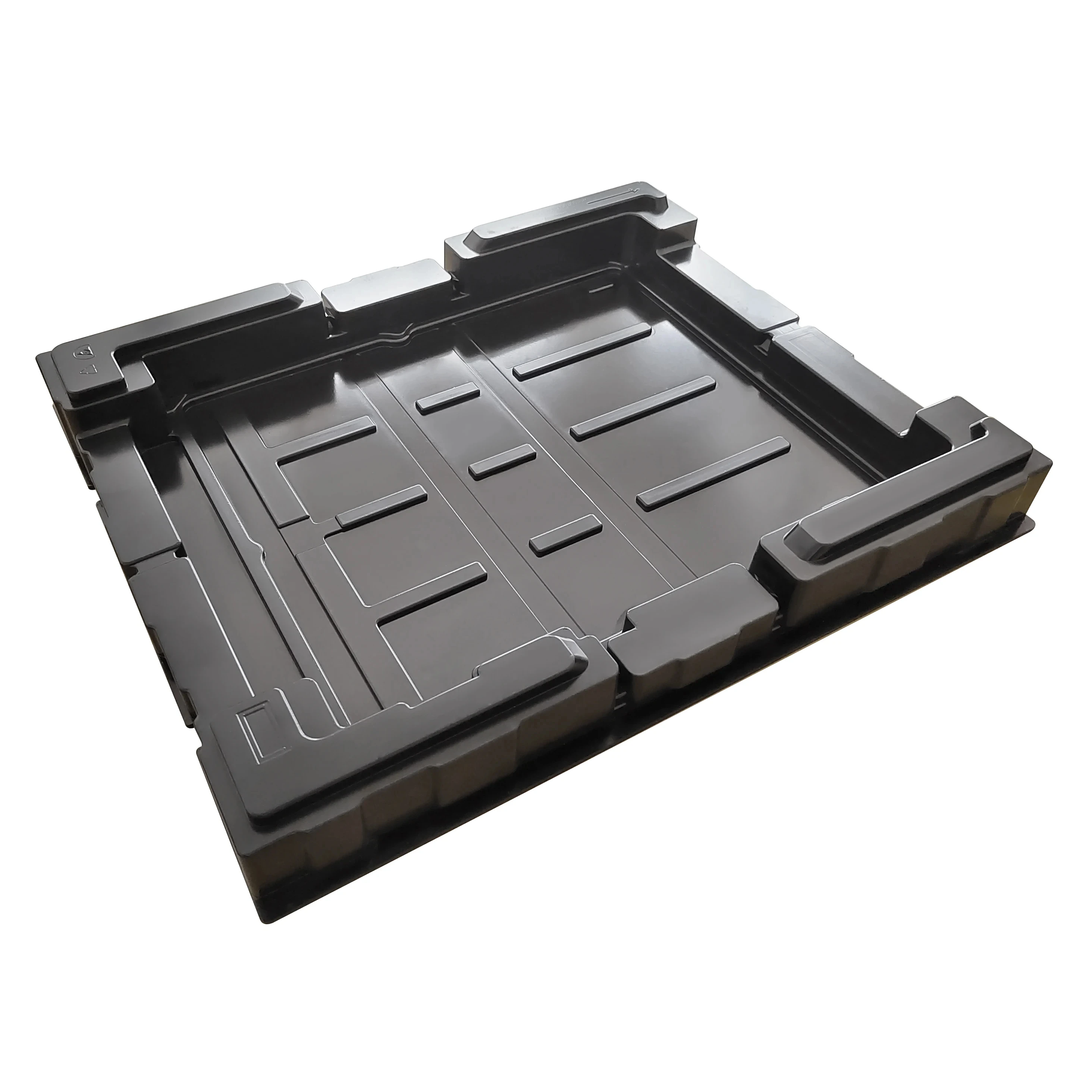 Custom Vacuum Forming Factory Price Custom 6 Compartments Black Esd Plastic Anti-static Tray For Electronic Component