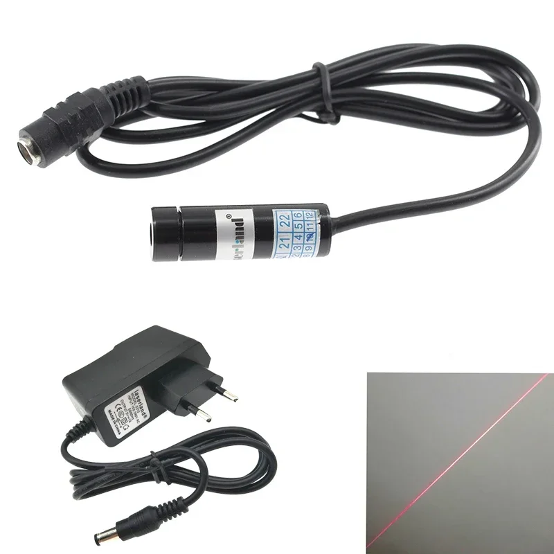 12*40mm Focusable 650nm 5mW 50mW Red Line Laser Module DC 3V-5v Glass Lens for Sewing Embroidery Works Cloth Cutting Machine