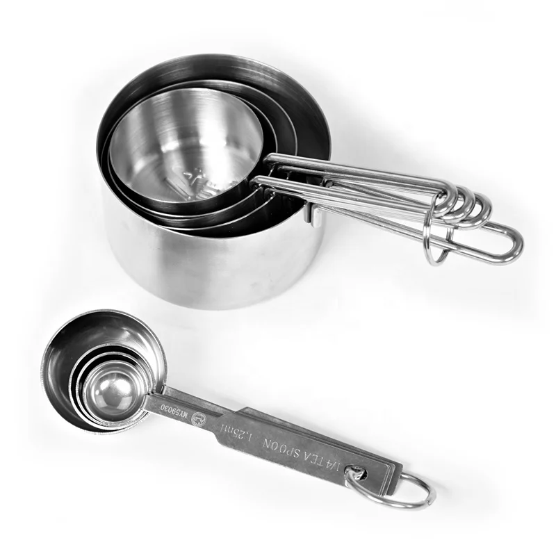 Wholesale Kitchen 8pcs stainless steel measuring cups and spoons set