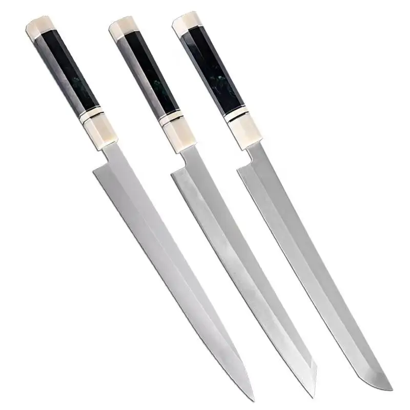 Japanese style Kitchen Cuchillos Traditional Japanese long Knife Salmon sashimi Damascus Sushi knife