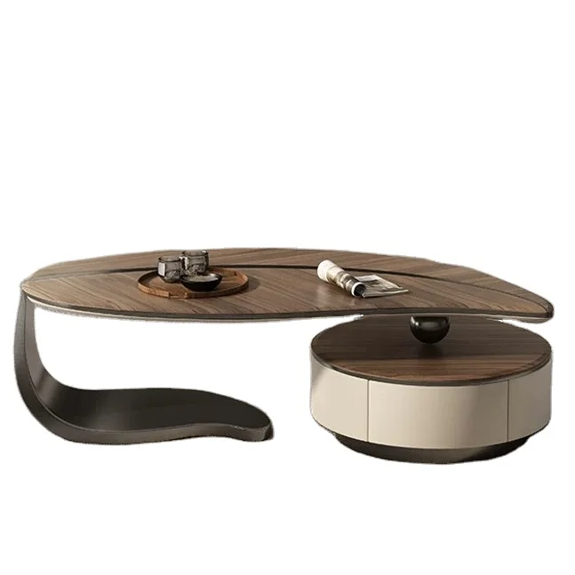 Классический набор журнального столика из массива дерева винтажный роскошный круглый журнальный столик мебель для гостиной современный простой дизайн