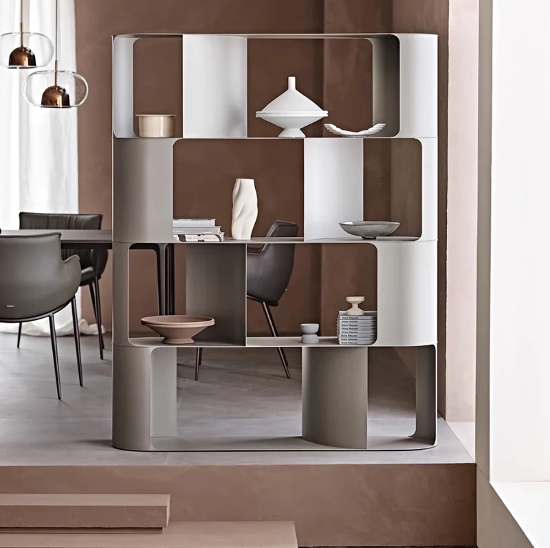 Living room office modern luxury gold stainless steel wall book storage holder metal book stand