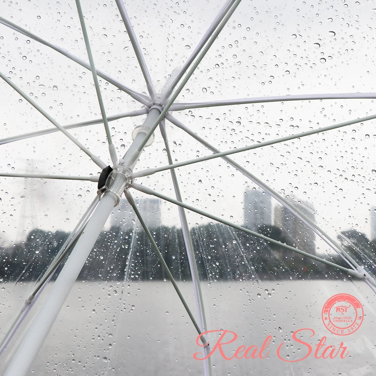 RST Rain Full Transparent Crystal Umbrella Dome Shape Custom Print logo Promotion POE Wedding clear Umbrella