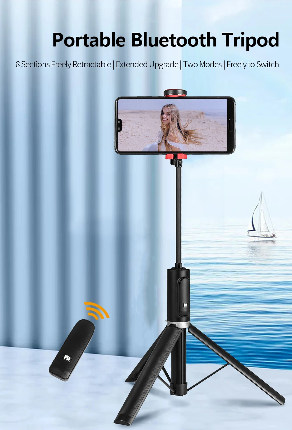 New Arrival Fashion Selfie Stick Flexible Retractable Wireless Remote Phone Camera Tripod Portable  Mini Trepied Tripod Stativ