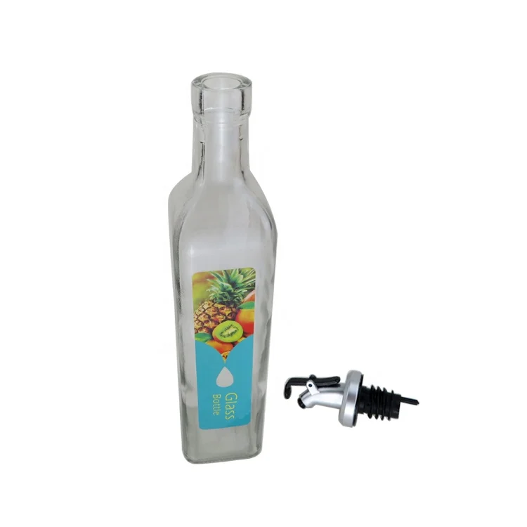 
150ml 250ml 500ml (8.5oz 17oz) Glass Oil Bottles For Oil Sauce Vinegar Kitchen Organization Cruet Dispenser Set with Wooden Base 