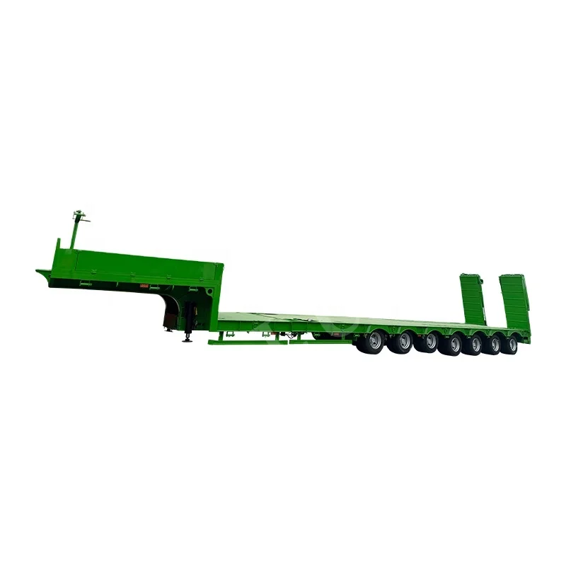 Hot selling 7 Axles Extendable low bed semi trailer Lowbed Hydraulic axis semi-trailer