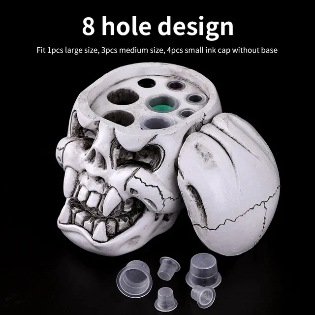 Skull Design Tattoo Ink Cap Holder Stand Tattoo Pigment Cup Holder Permanent Makeup Tool For Microblading And Tattoo Accessories