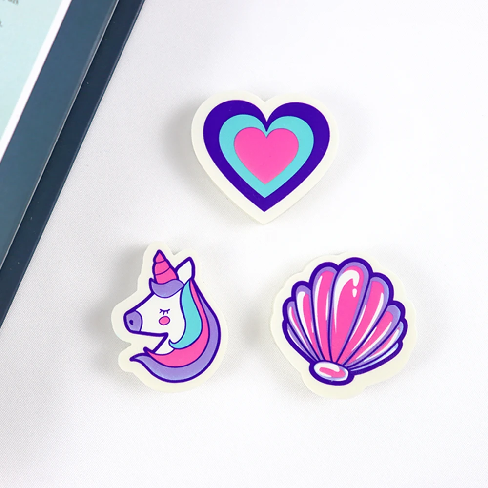 Sedex Audit Factory Customized Extrude Eraser School Cute Funny 2D Butterfly Animal Topper Pencil Eraser