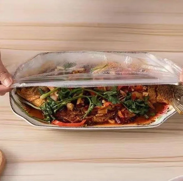 100pcs Disposable Food Cover Plastic Wrap Elastic Food Lids For Fruit Bowls Cups Storage Kitchen Fresh Keeping Saver Bag