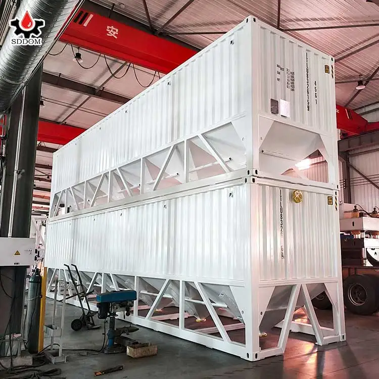 stacked container silos 30 50 100ton portable powder storage horizontal silo for Canada cold place