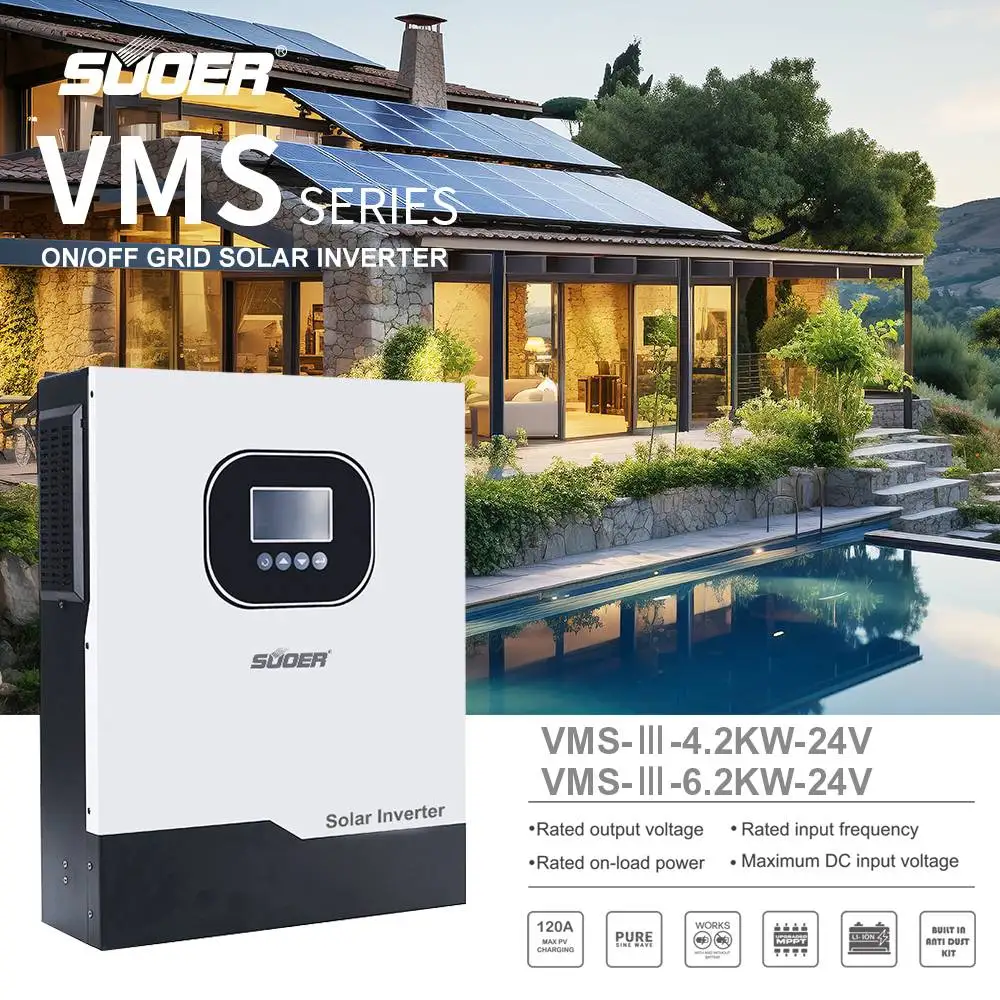Hot sale 4200 watts power pure sine wave inverter 4.2kw mppt solar hybrid inverter direct sales competitive price
