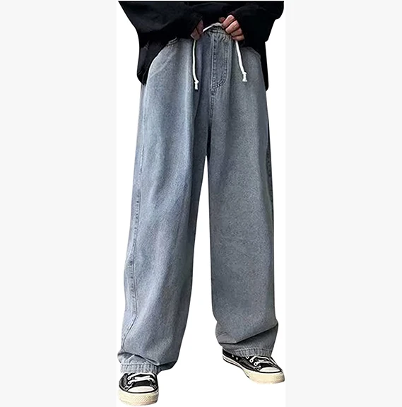 Custom  Men Flared Jeans Patchwork Loose Hip Hop Denim Pants Washed Summer New Design Jeans