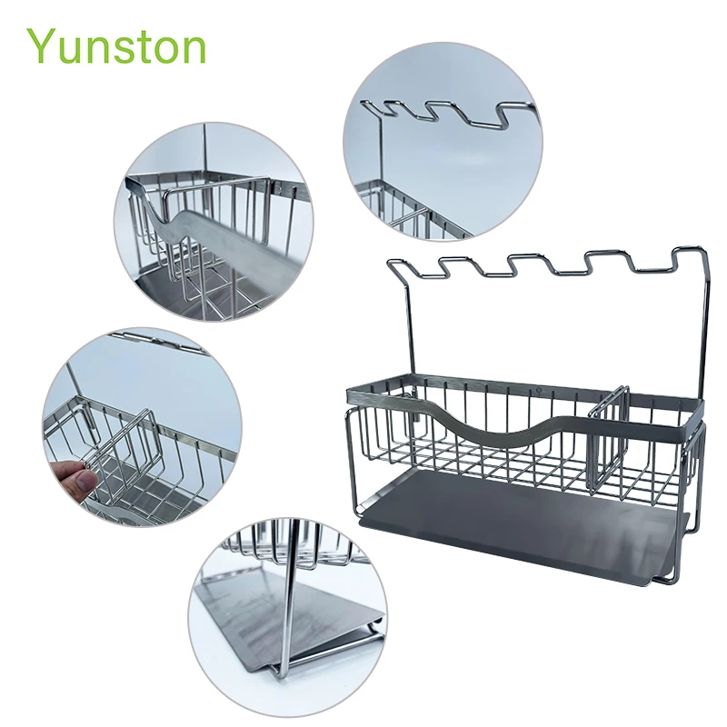 Adjustable Sponge Rag Holder Durable Metal  Clean Ball Rack Storage Holder for Kitchen Telescopic Stainless Steel Sink Rack
