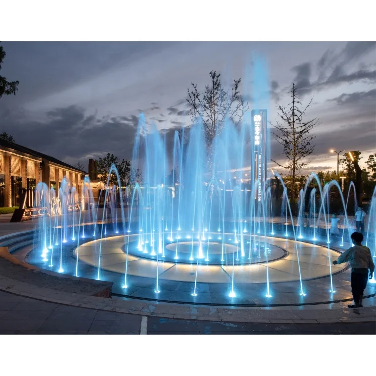 Funny and Interactive Dry Deck Fountain Music Dancing Water Fountain for Garden