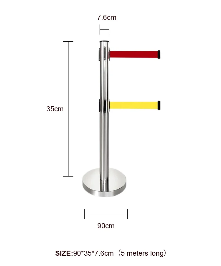 JESSUBOND Wholesale High Quality Airport Queue Pole Double Line Retractable Belt Queue Barrier