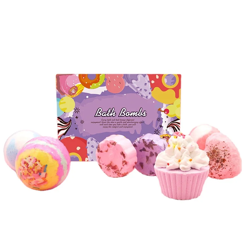 Birthday Gift Kit Ideas Natural Essential Oil Aroma Bubble Bath Fizzy Spa for Moisturizing Skin Organic Bath Bombs