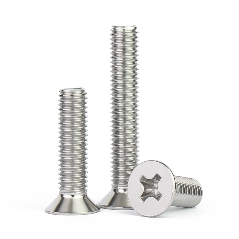 All Size DIN 965 Stainless Steel Flat Head Cross Recessed Bolts Countersunk Head Machine Phillips Screw