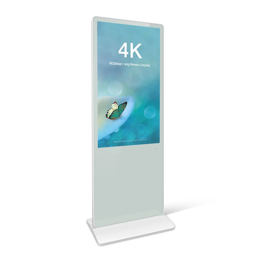free CMS wifi IPS touch screen kiosk 4k lcd smart display players stand digital indoor floor totem vertical advertising signage