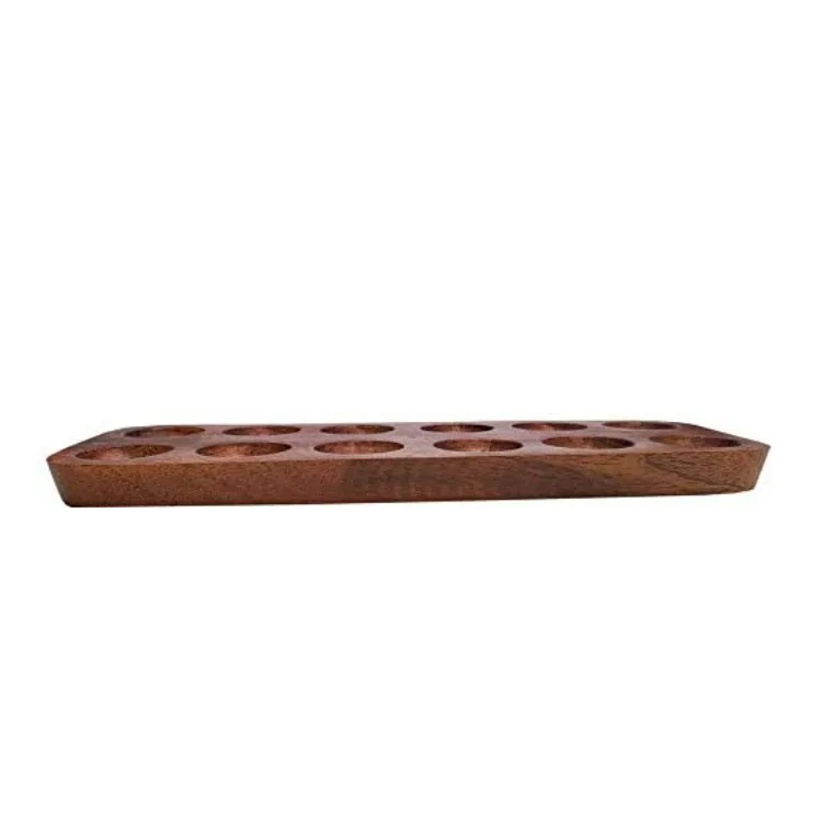 
High quality rectangle wooden 12 egg tray refrigerator storage box wooden home tray 