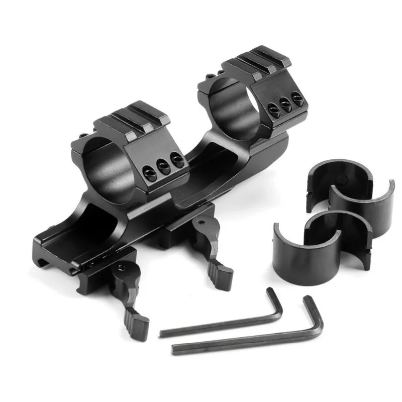 Tactical 25.4mm 30mm adjustable scope mount Dual Rings Picatinny Rail rifle scope Mount with Quick Release Cantilever Mount