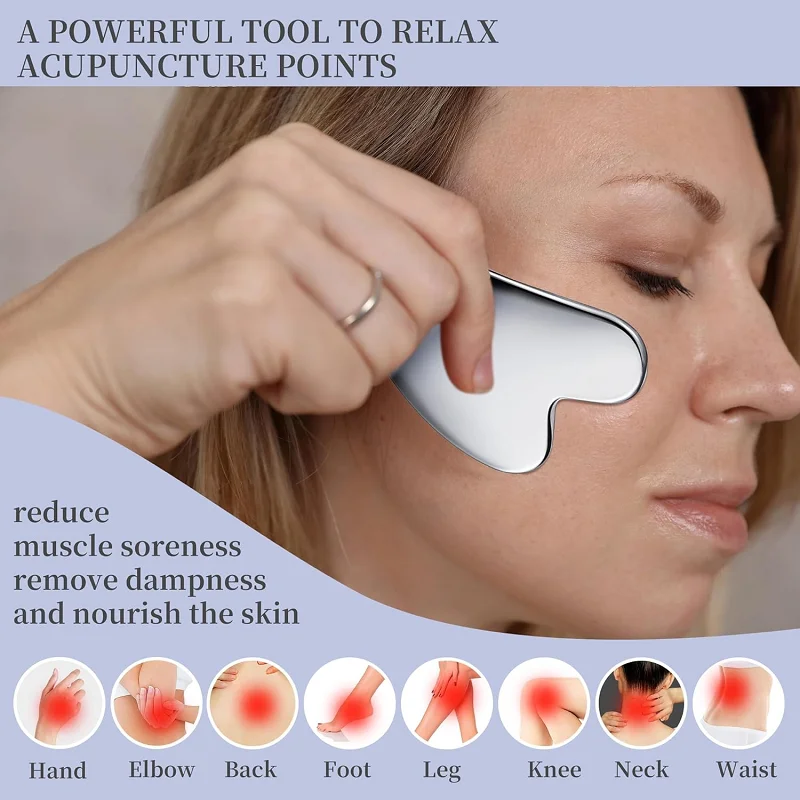 Customizable Beauty Gua Sha Massage Tool Terahertz Facial Massager Heart Shaped GuaSha Board for Men and Women